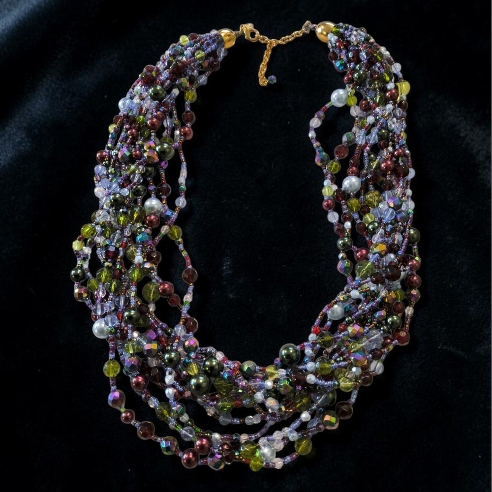 Joan Rivers Czech Glass 12 Strand Torsade Necklace Statement